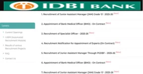 IDBI Bank Recruitment 2026 for 30+ Specialist Officers and Other Posts