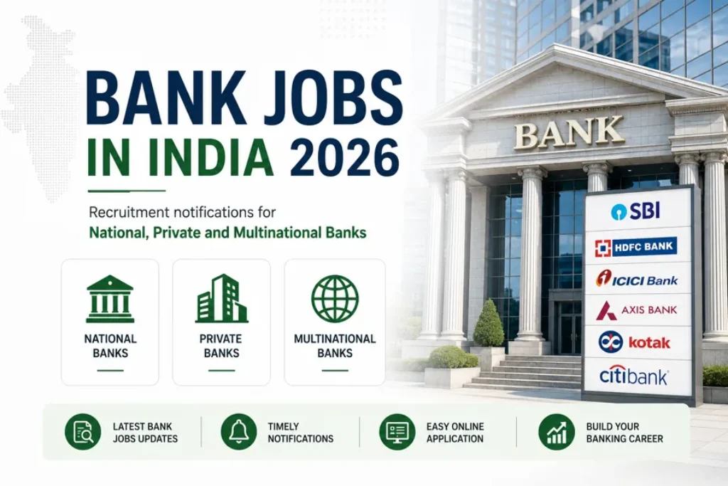 Bank Jobs in India 2026 - Recruitment notifications for National, Private and Multinational banks